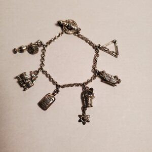 Vintage Brighton Silver Summer Vacation Beach Themed Charm Bracelet